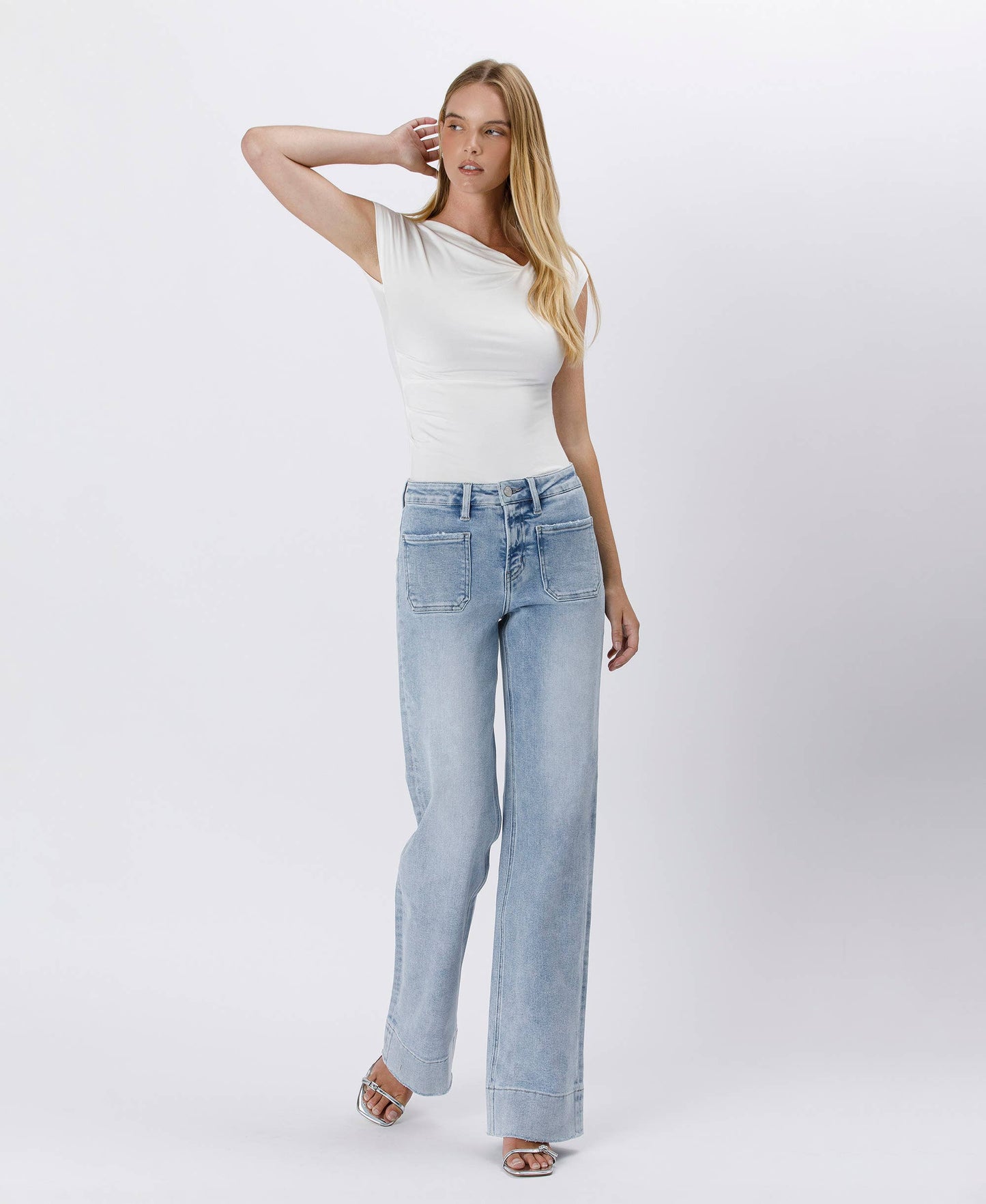 Lovervet by VERVET - HIGH RISE TROUSER HEM FLARE