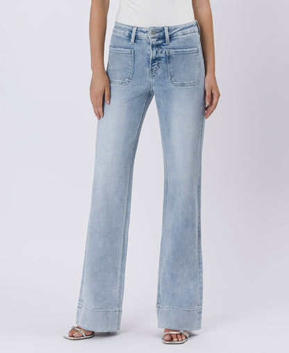 Lovervet by VERVET - HIGH RISE TROUSER HEM FLARE