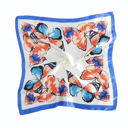 Butterfly Pattern Silk-like Scarf