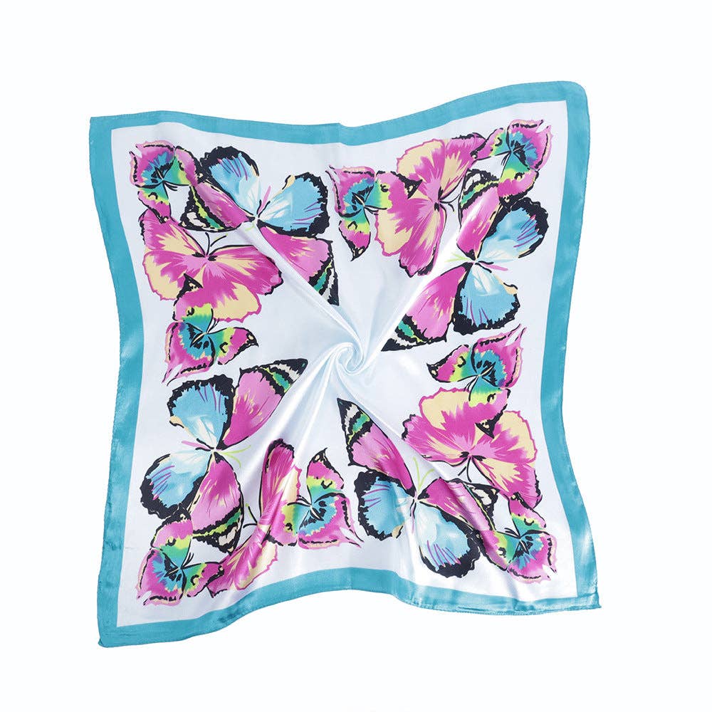 Butterfly Pattern Silk-like Scarf