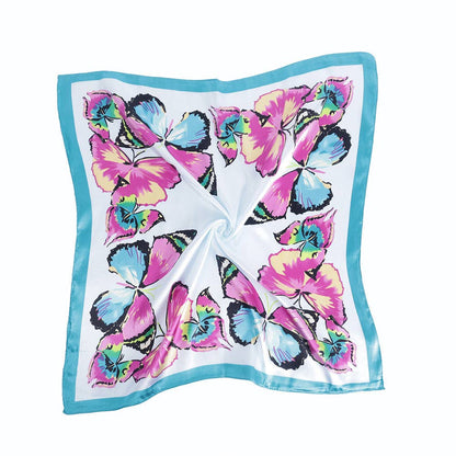 Butterfly Pattern Silk-like Scarf