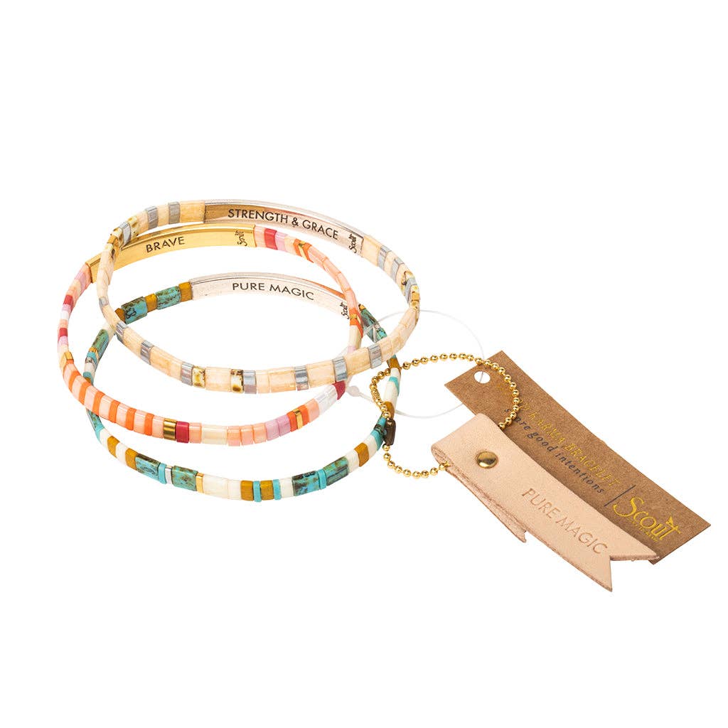 Scout Curated Wears - Good Karma Miyuki Bracelet | Strength & Grace - Ivory/Silver
