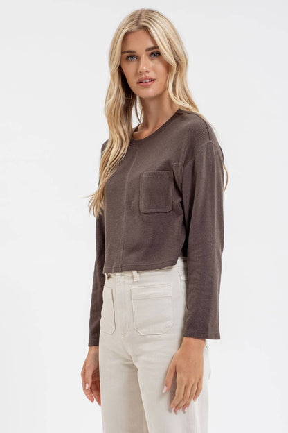RIBBED KNIT TOP