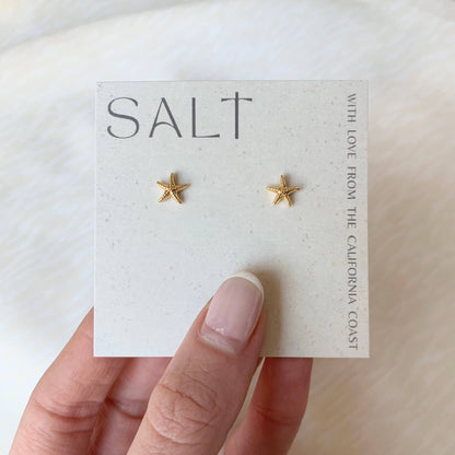 SALT by Sarah Curtis - STARFISH STUDS | gold | dainty sea star stud earrings