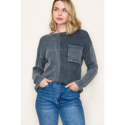 STACCATO - TEXTURED POCKET SWEATER