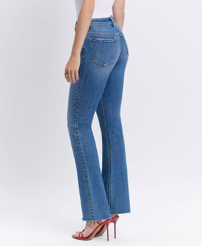 Lovervet - HIGH RISE CLEAN CUT RAW HEM BOOTCUT JEANS