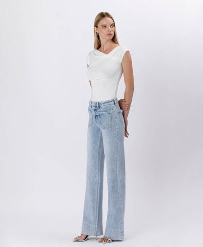 Lovervet by VERVET - HIGH RISE TROUSER HEM FLARE