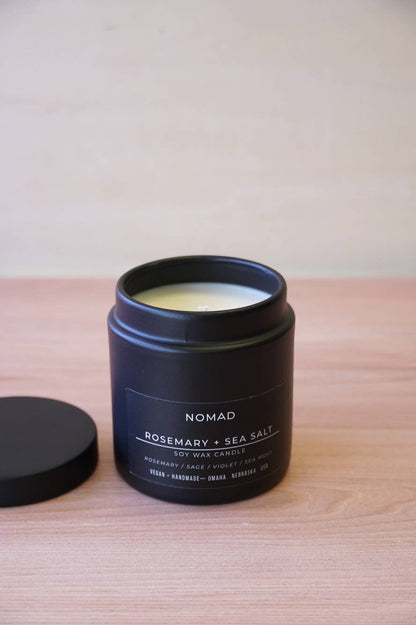 Nomad Wax Co. - Rosemary Sea Salt Noir Spring/Summ Candle - 9oz Matte Black