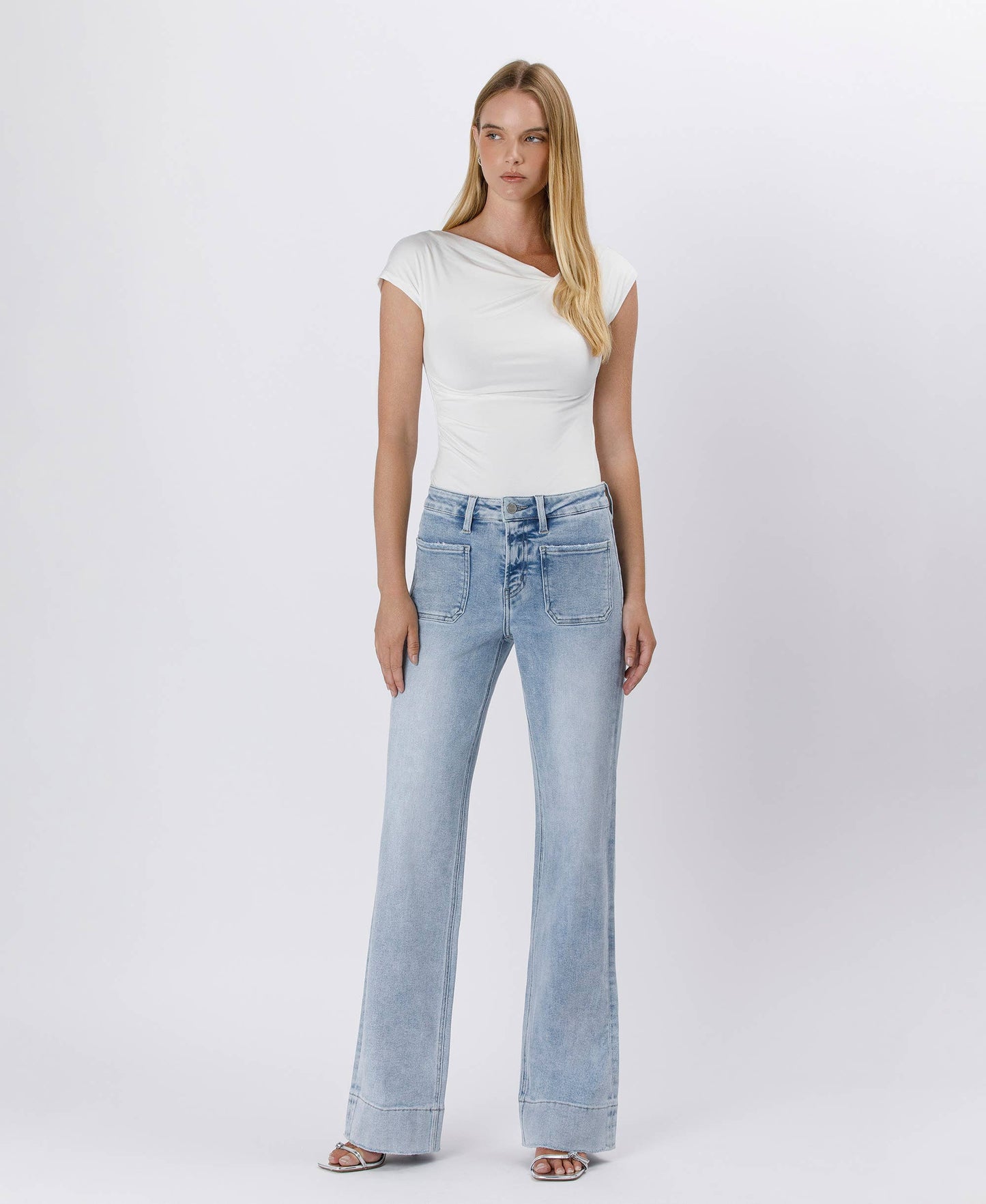 Lovervet by VERVET - HIGH RISE TROUSER HEM FLARE