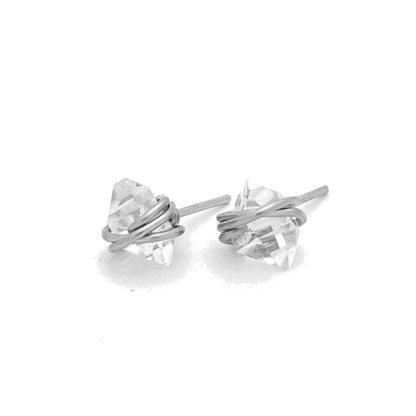 Barberry & Lace Handmade Jewelry - Herkimer Diamond Earrings | 14k Gold Fill & Sterling Silver