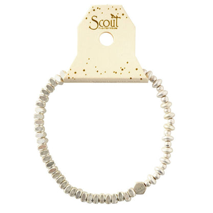 Scout Curated Wears - Mini Metal Stacking Bracelet - Mixed Beads Silver
