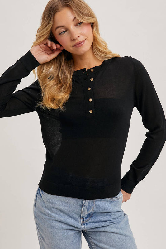 Henley knit shirt