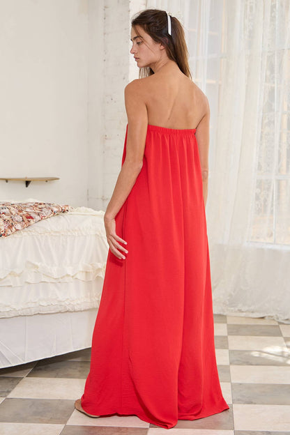 BUCKETLIST - Strapless Flowy Jumpsuit