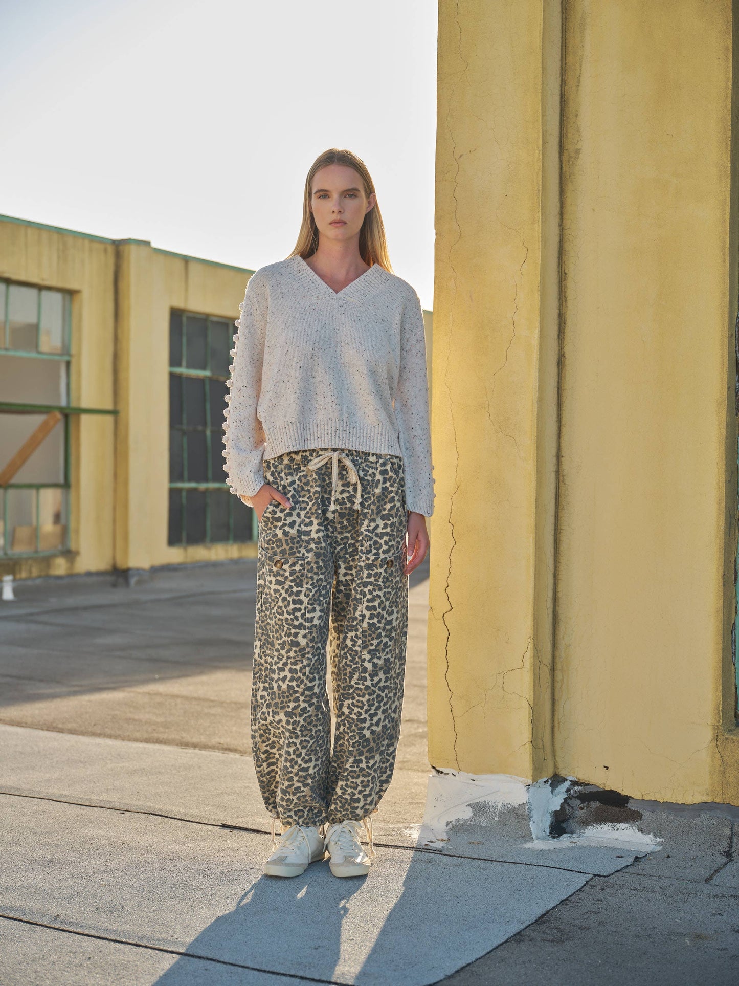 Aaron & Amber - LEOPARD PRINT RELAXED FIT PULL-ON PANTS