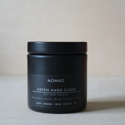 Nomad Wax Co. - Aspen Hard Cider Fall/Winter Candle - 9oz Matte Black