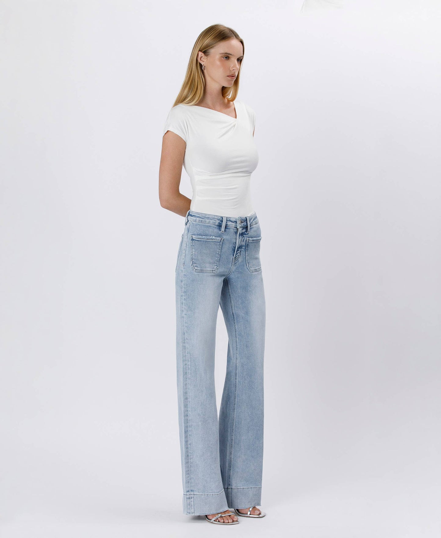 Lovervet by VERVET - HIGH RISE TROUSER HEM FLARE