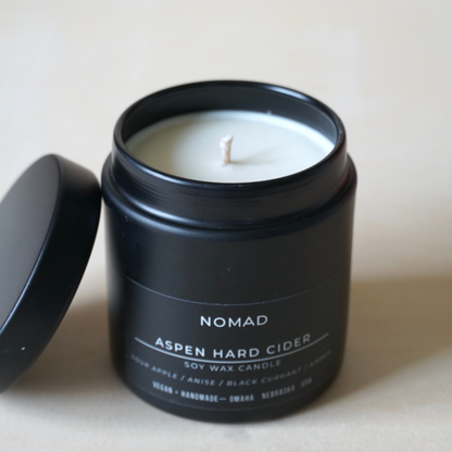 Nomad Wax Co. - Aspen Hard Cider Fall/Winter Candle - 9oz Matte Black