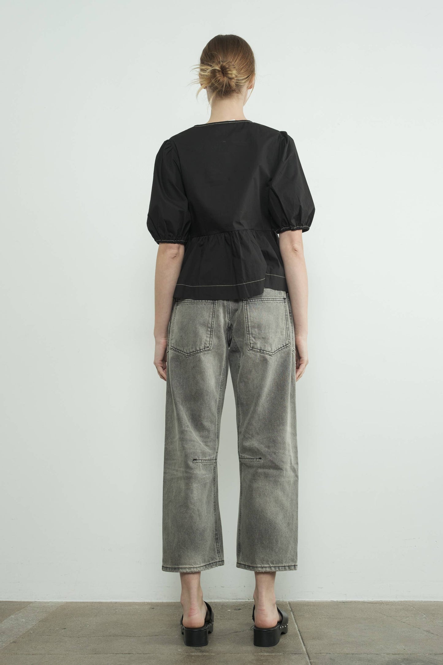 Aaron & Amber BARREL DENIM PANTS WITH EYELET WAIST