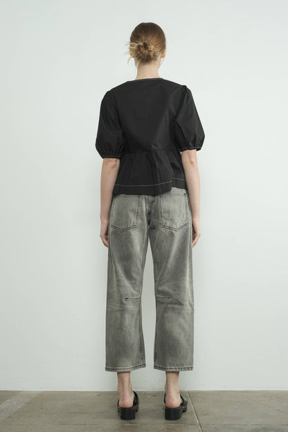 Aaron & Amber BARREL DENIM PANTS WITH EYELET WAIST