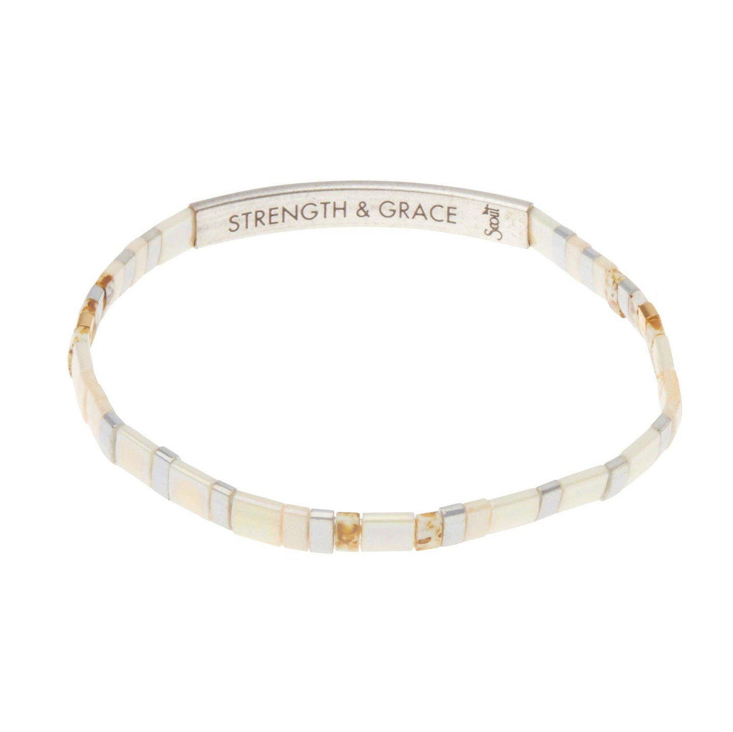 Scout Curated Wears - Good Karma Miyuki Bracelet | Strength & Grace - Ivory/Silver