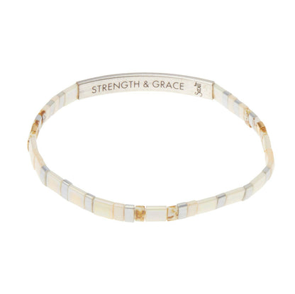 Scout Curated Wears - Good Karma Miyuki Bracelet | Strength & Grace - Ivory/Silver