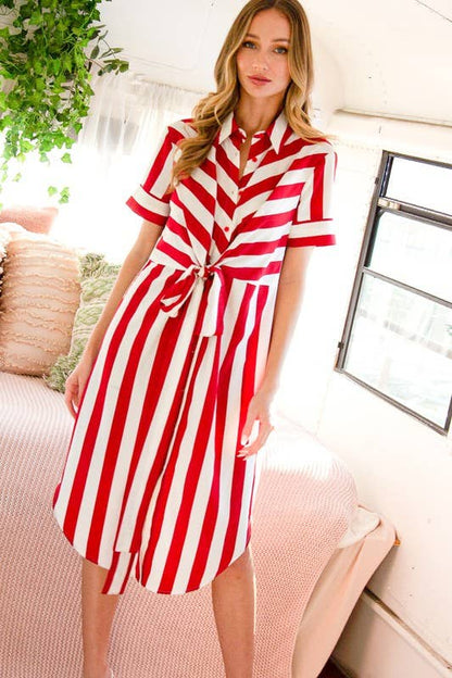 Button-Down Tie Dress