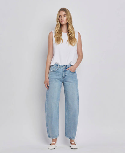 Lovervet by VERVET - HIGH RISE BARREL LEG JEANS