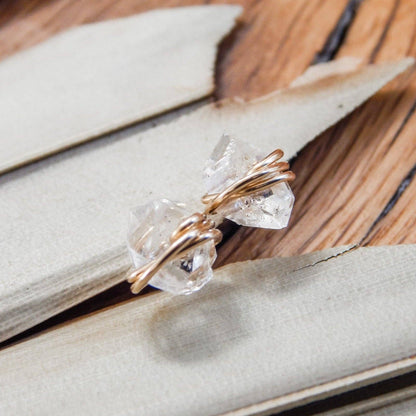Barberry & Lace Handmade Jewelry - Herkimer Diamond Earrings | 14k Gold Fill & Sterling Silver