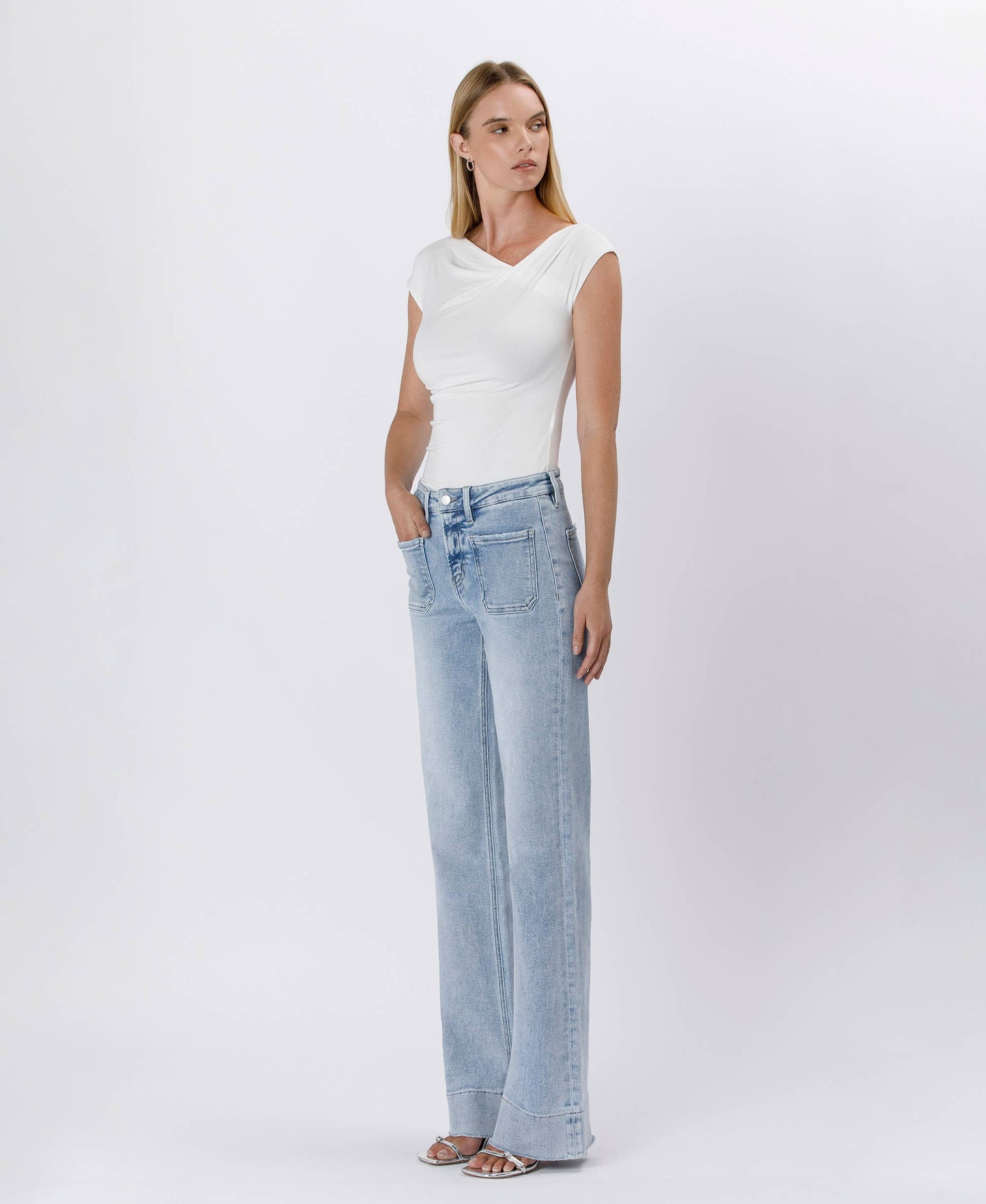 Lovervet by VERVET - HIGH RISE TROUSER HEM FLARE