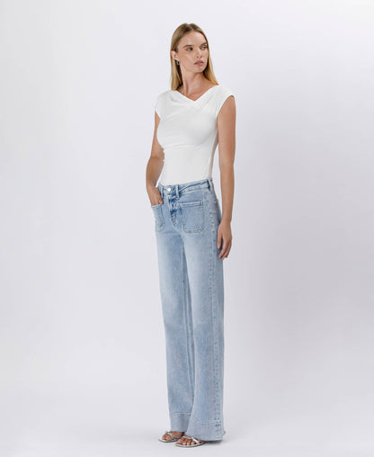 Lovervet by VERVET - HIGH RISE TROUSER HEM FLARE