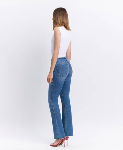 Lovervet - HIGH RISE CLEAN CUT RAW HEM BOOTCUT JEANS