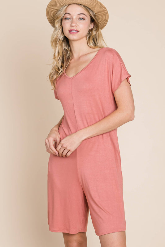 BOMBOM - Solid Romper With Pockets