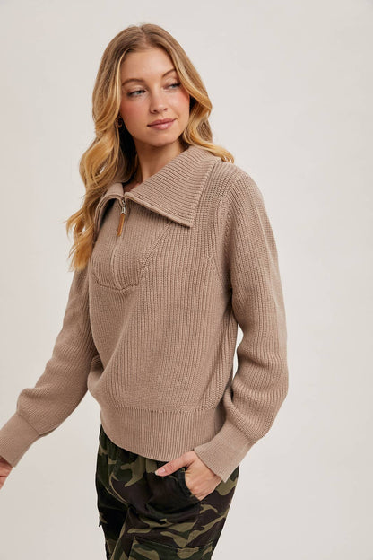 HALF ZIP SWEATER