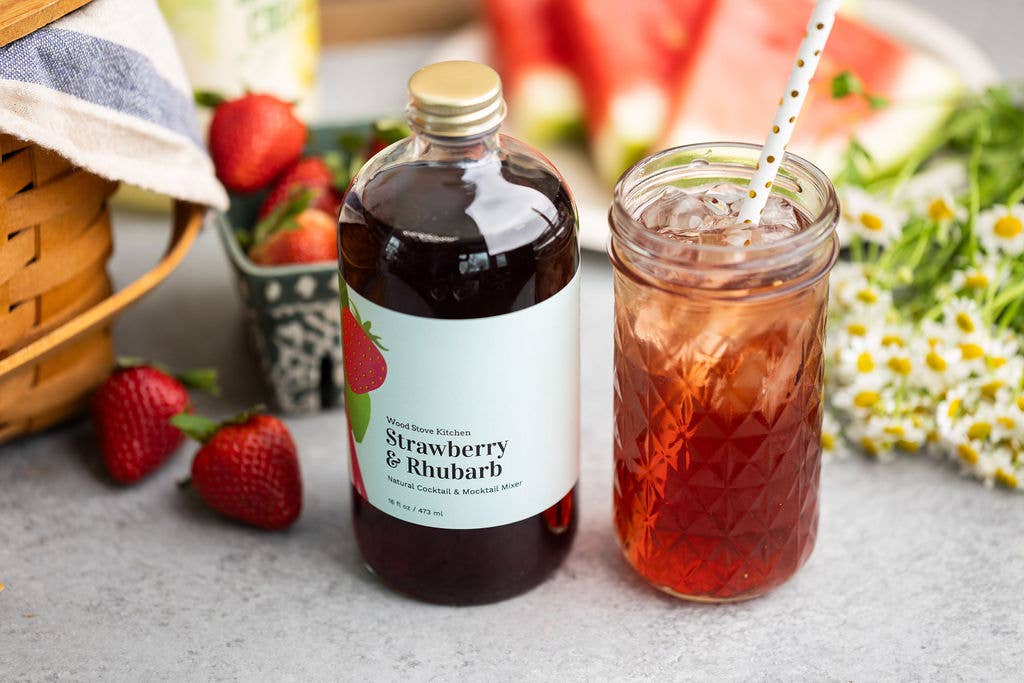 Wood Stove Kitchen - Strawberry-Rhubarb Cocktail and Mocktail Mixer, 16 fl