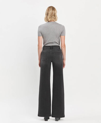 VERVET by FLYING MONKEY - HIGH RISE WIDE TROUSER JEANS