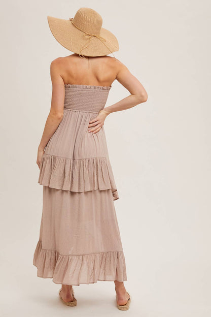 BOHO RUFFLE MIDI DRESS