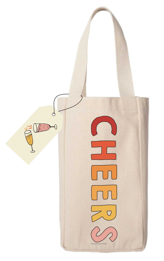 Potluck Press - Sherbet Cheers Wine Bag