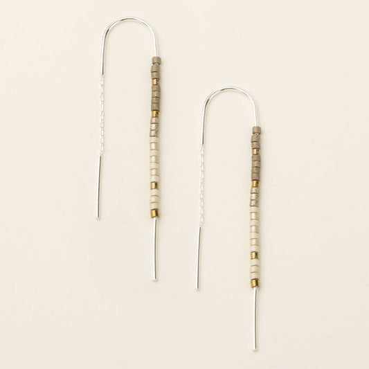 Scout Curated Wears - Chromacolor Miyuki Thread Earring - Pewter Multi/Silver