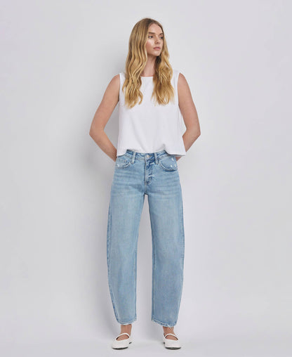 Lovervet by VERVET - HIGH RISE BARREL LEG JEANS