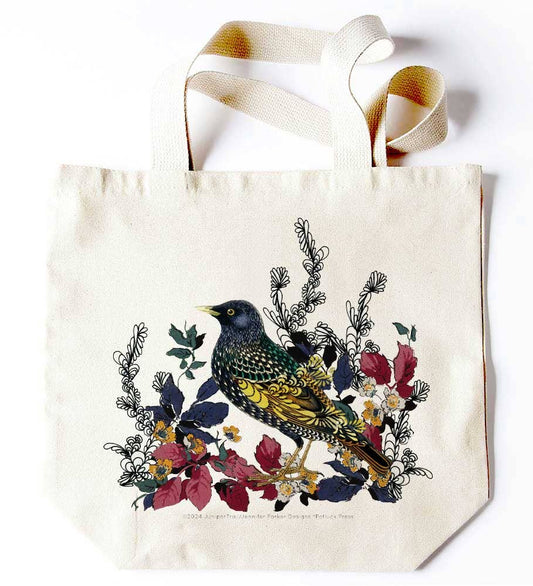 Vintage Bird & Florals Tote