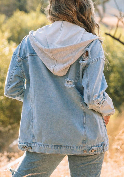 hooded denim jacket
