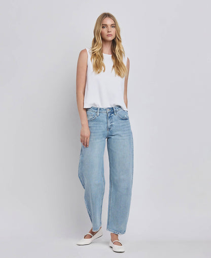 Lovervet by VERVET - HIGH RISE BARREL LEG JEANS