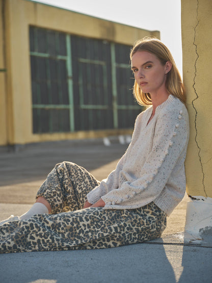 Aaron & Amber - LEOPARD PRINT RELAXED FIT PULL-ON PANTS