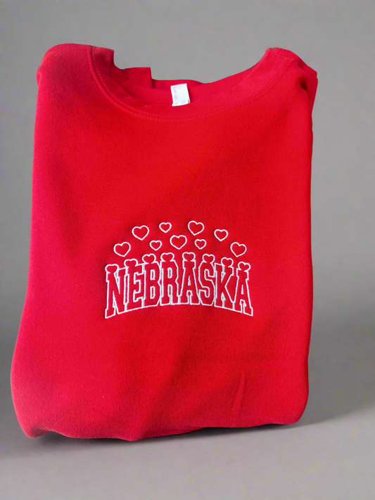 Nebraska Hearts (Embroidered) T-shirt