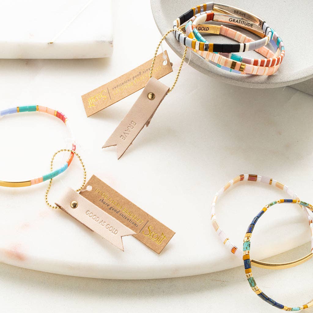 Scout Curated Wears - Good Karma Miyuki Bracelet | Strength & Grace - Ivory/Silver