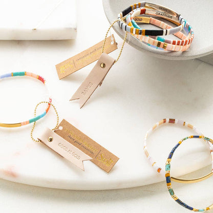 Scout Curated Wears - Good Karma Miyuki Bracelet | Strength & Grace - Ivory/Silver
