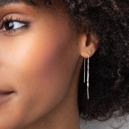 Scout Curated Wears - Chromacolor Miyuki Thread Earring - Cobalt Multi/Gold