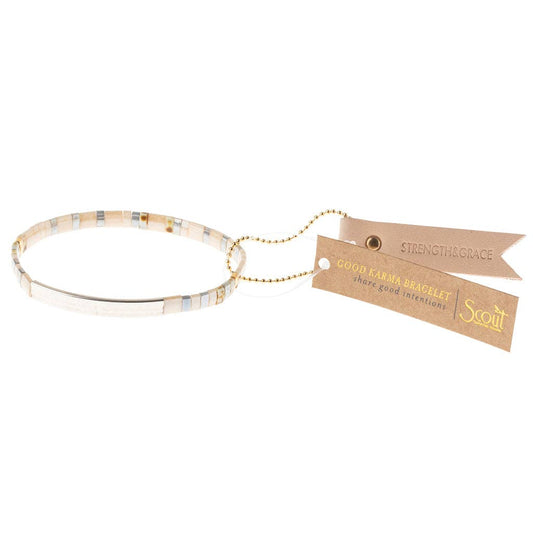 Scout Curated Wears - Good Karma Miyuki Bracelet | Strength & Grace - Ivory/Silver
