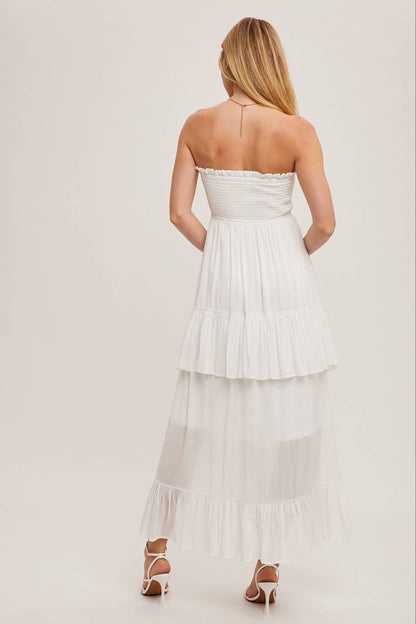 BOHO RUFFLE MIDI DRESS