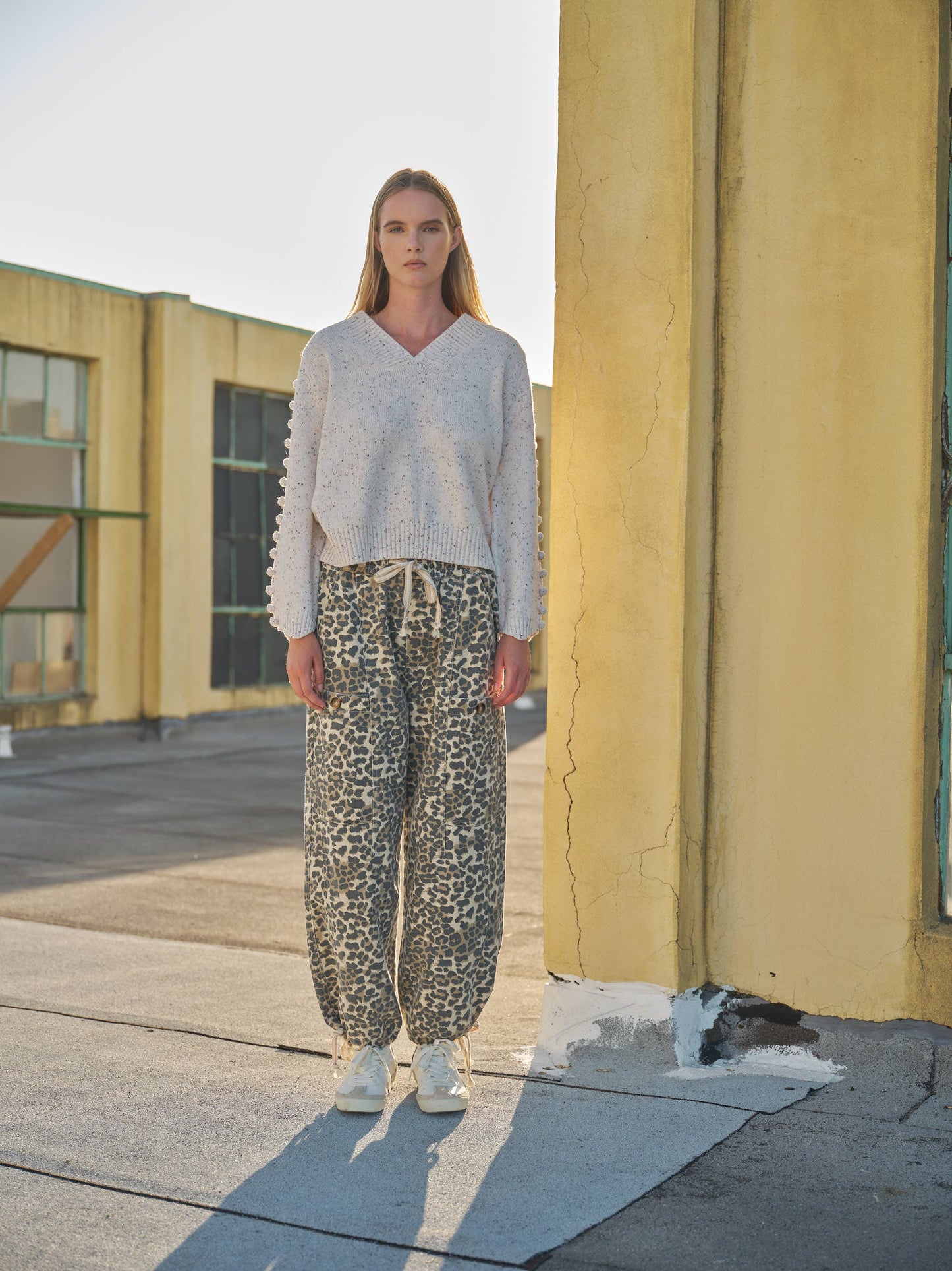 Aaron & Amber - LEOPARD PRINT RELAXED FIT PULL-ON PANTS